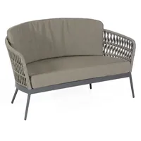 SonnenPartner Sofa Advokat Alu/Polyrope grau inkl. Kis sen SonnenPartner