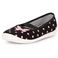 Ladeheid Kinder Mädchen Hausschuhe LARW008 (Schwarz Punkte, 25 EU)