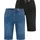 Arizona Jeansshorts "Doppelpack Denimshorts", Herren, Gr. 34, N-Gr, blau used, schwarz, Denim/Jeans, Obermaterial: 82% Baumwolle, 17% Polyester, 1% Elasthan, unifarben, regular fit kniefrei, Jeans Jeansshorts, Regular-Fit, gerade geschnittenes Bein