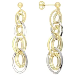 Paar Ohrstecker FIRETTI "Schmuck Geschenk Gold 375 Ohrschmuck", silber (gelbgoldfarben, silberfarben), Ohrringe, Damen, Gelbgold 375