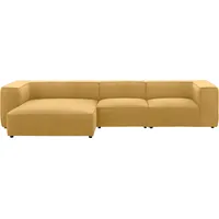 W.Schillig Ecksofa »around-the-block«, mit eleganter Biese, mit Federkern, Breite 341 cm gelb