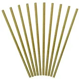 partydeco 10 Papier Strohhalme, Gold, 19,5cm | Silvester | Weihnachten | Geburtstage