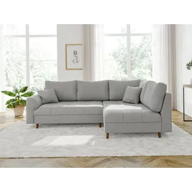s-style möbel ECKSOFA Alma Hellgrau Cord - Ottomane rechts