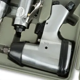 Eberth Druckluftwerkzeuge 71 tlg. mit 1/2" Schlagschrauber, 3/8" Ratschenschrauber, 150mm Meißelhammer und 6mm Geradschleifer, Druckluft Werkzeug mit 1/4" Druckluftanschluss und großem Zubehör
