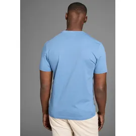 delmao T-Shirt DELMAO, Herren, Gr. 4XL (68/70), blau, Single Jersey, Obermaterial: 100% Baumwolle, bedruckt, slim fit, Rundhals, Shirts T-Shirt, mit dezentem Logo-Schriftzug im Club-Design