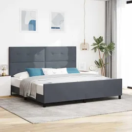 vidaXL Boxspringbett 200 x 200 cm Dunkelgrau