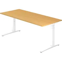 Hammerbacher Schreibtisch C-Fuß 180x80cm Buche / Weiß