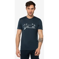 SUPER.NATURAL T-Shirt für Herren, Merino ALL ON BOARD Surf Motiv, atmungsaktiv blau XL