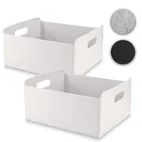 Aufbewahrungskorb Filz Organizer faltbare Aufbewahrungsbox Filz Box Aufbewahrung Filz Aufbewahrungsbox Kleiderschrank Regal Korb Filz Filzkorb Aufbewahrung Kleiderschrank (weiss, 2er)