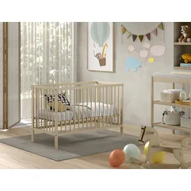 Vipack DINO Gitter-Babybett 60 x 120 cm, höhenverst. Lattenrost, Buche massiv - versch. Ausführungen - Natur