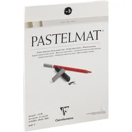 Clairefontaine Zeichenblock Pastelmat 12 Blatt 30 x 40 cm weiß