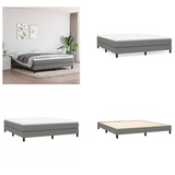 vidaXL Boxspringbett Dunkelgrau 160x200 cm Stoff - Boxspringbett - Boxspringbetten - Bett - Schlafzimmermöbel - Grau