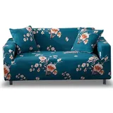 3-sitzer-sofabezug Mit Armlehnen, Stretch-sofabezug, Sesselbezug, Elastischer Sofabezug, Universeller Möbelschutz. Blaue Blume