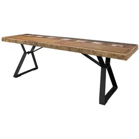 Massivmoebel24 Bank Altholz Mehrfarbig 150 x 40 x 45 cm