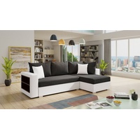 Sofnet Ecksofa Lord, mit Schlaffunktion und Bettkasten, L-Form Couch, Schlafsofa mit Regal schwarz