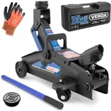 Wagenheber hydraulisch 2T(2000 kg) 140-310mm + Gummiuaflage + Koffer + Handschuhe Hydraulischer Rangierwagenheber Heber, Auto, PKW, SUV Wohnmobil Prof