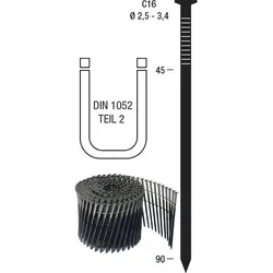 Nagelrolle C16R Ringnut blank - 3,1 mm , 3.1x90 mm