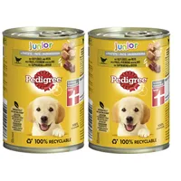 PEDIGREE Dose 400g - Verschiedene Sorten (2x400g, Geflügel und Reis in Pastete - Junior)