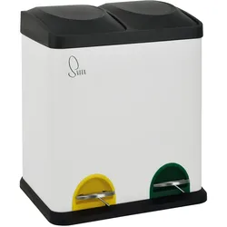 SVITA TC2X15 Mülleimer 30 Liter 2x15 Liter Weiß