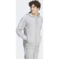 Adidas Essentials Fleece 3-Streifen Reißverschlusspullover Medium Grey Heather S