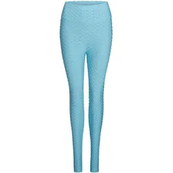 Sportleggings - MIDOYA BootiieTM - 3D Leggings mit Po Push-Effekt Türkisblau / S - BootiieTM 3D Leggings - Türkisblau - S