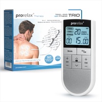 Prorelax TENS/EMS Trio | Elektrostimulationsgerät | 3 Therapien - TENS, EMS, FITNESS | Zur Entspannung, zum Muskelaufbau, zur Schmerzlinderung | 50 Programme | 16 Intensitätsstufen