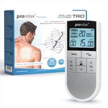 prorelax TENS/EMS Trio | Elektrostimulationsgerät | 3 Therapien - TENS, EMS, FITNESS | Zur Entspannung, zum Muskelaufbau, zur Schmerzlinderung | 50 Programme | 16 Intensitätsstufen