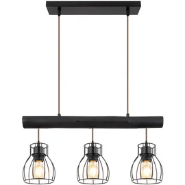 GLOBO Vintage 3-flg. 60 cm schwarz Holz, Metall