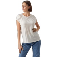 Vero Moda Damen Einfarbiges Stretch T-Shirt Basic Rundhals Top