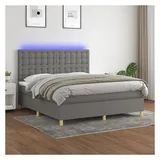 vidaXL Boxspringbett 160 x 200 cm H2 Grau