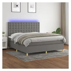 vidaXL Boxspringbett 160 x 200 cm H2 Grau