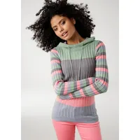 KangaROOS Kapuzenpullover, mit trendigem Colorblocking in verschiedenen Streifenbreiten KangaROOS mint-grau-rosa-hellblau