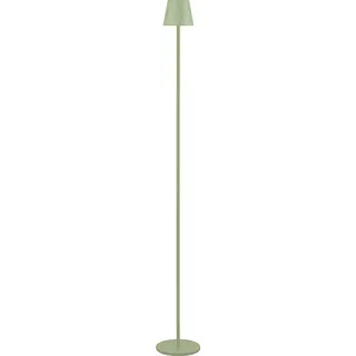 Selltec LED Stehleuchte Touch höhenverstellbar, dimmbar Touchdimmer, IP54, USB, Memoryfunktion grün