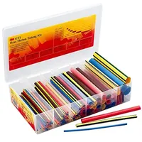 3M Schrumpfschlauchsortiment Rot/Blau/Braun/Transparent/Grün/Gelb 104 Teile
