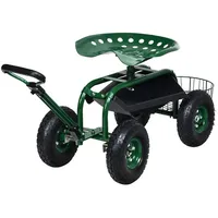 Costway Bollerwagen mit Rollen drehbar grün