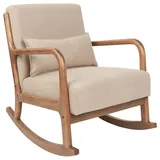 Beliani 2-tlg Schaukelsessel SKOVDE in Beige/Braun | Gr.: onesize