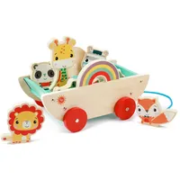 Fisher-Price Holz-Ziehwagen mit 8 Tieren Braun