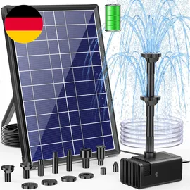8W Solar Springbrunnen mit 3600mAh Akku und Trockenlaufschutz für Teich und Garten