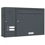 AL Briefkastensysteme 1er Premium Briefkasten Außen Anthrazit inkl. Zeitungsfach