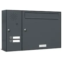 AL Briefkastensysteme 1er Premium Briefkasten Außen Anthrazit inkl. Zeitungsfach