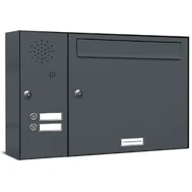 AL Briefkastensysteme 1er Premium Briefkasten Außen Anthrazit inkl. Zeitungsfach