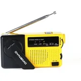 AM/FM-Radio mit LED-Beleuchtung und Mini-Kurbelradio mit manueller Ladefunktion, Notfallradio für den Außenbereich, Gelb