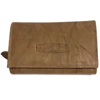 Money Maker Damen Leder Geldbörse Portemonnaie 12135B, Farbe:Braun - Braun