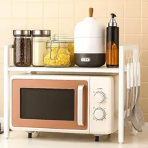 DanDiBo Ambiente Mikrowellenregal Verstellbar 40-64 cm Weiß
