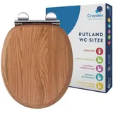 Croydex Rutland WC Sitz mit Absenkautomatik Eiche