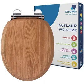 Croydex Rutland WC Sitz mit Absenkautomatik Eiche