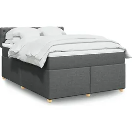 vidaXL Boxspringbett 140 x 200 cm Dunkelgrau