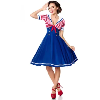 Belsira Swing-Kleid im Marinelook Mittellanges Kleid blau/rot/wei? XL - XL