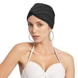 IBLUELOVER Badekappe Damen Schwimmkappe Elastizität Turban Hut Lange Haare Bademütze Frauen Swimming Cap Anti-Rutsch Badehaube Mode Turbanmütze Retro Kopftuch Badehüte für Schwimmbad Pool Strand Spa