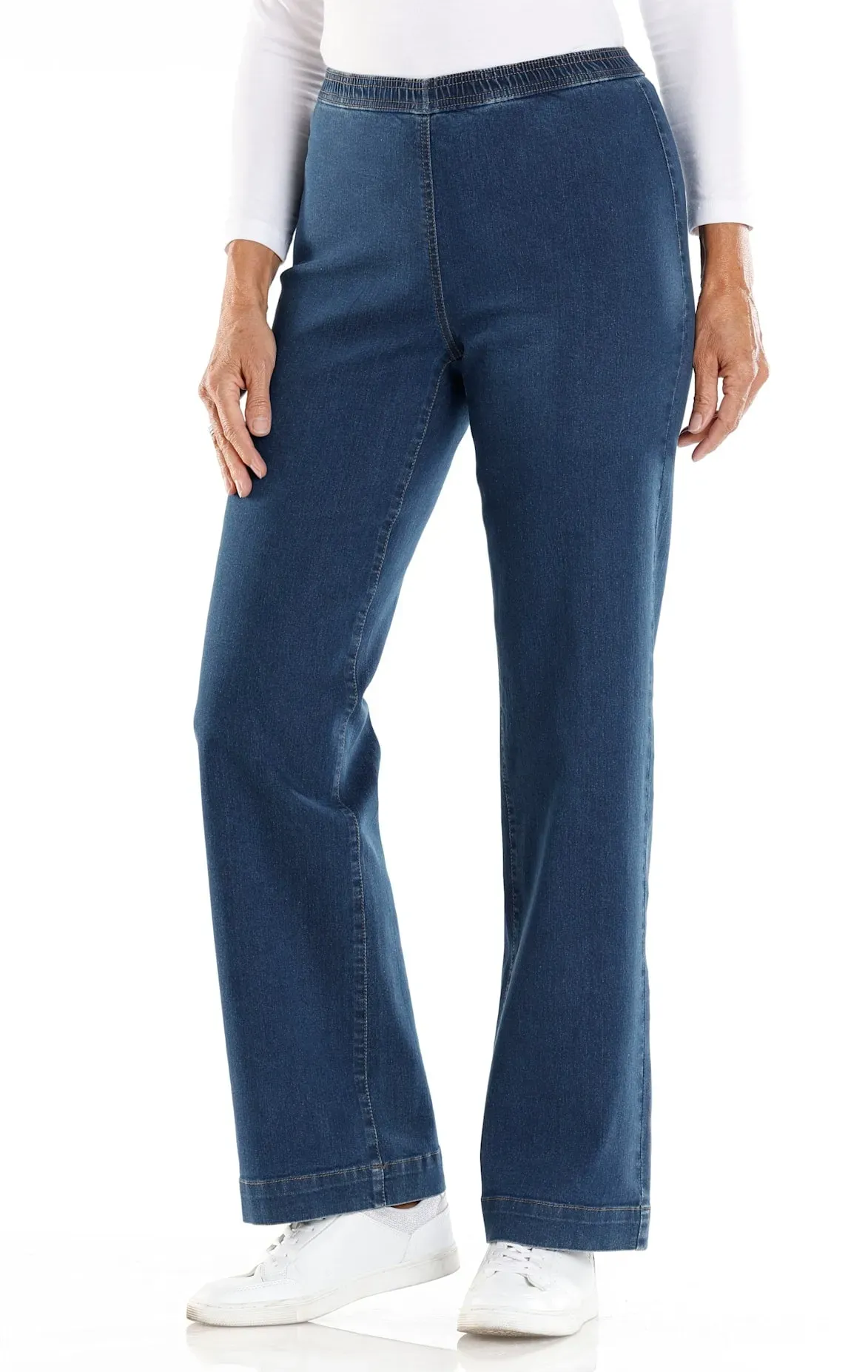Bequeme Jeans CLASSIC BASICS, Damen, Gr. 24, Kurzgrößen, blau (dunkelblau), 81% Baumwolle, 17% Polyester, 2% Elasthan, unifarben, lang, Jeans